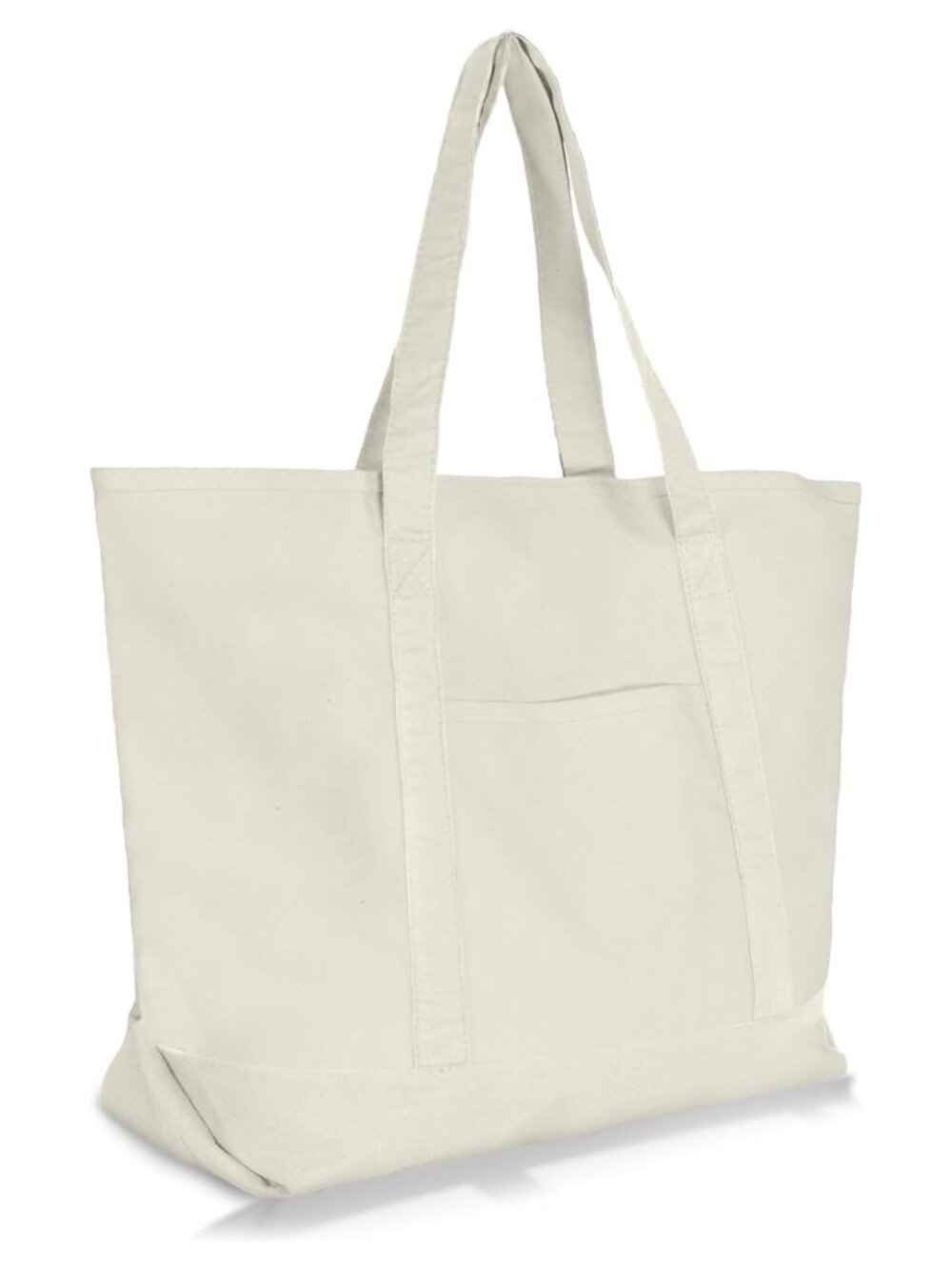 22" Heavy Duty Cotton Canvas Zippered Tote Bag